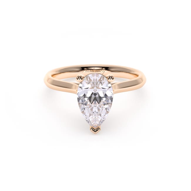 Inel de Logodna Classic Aur Roz 18 KT Pear Cut LGD 2.00 CT