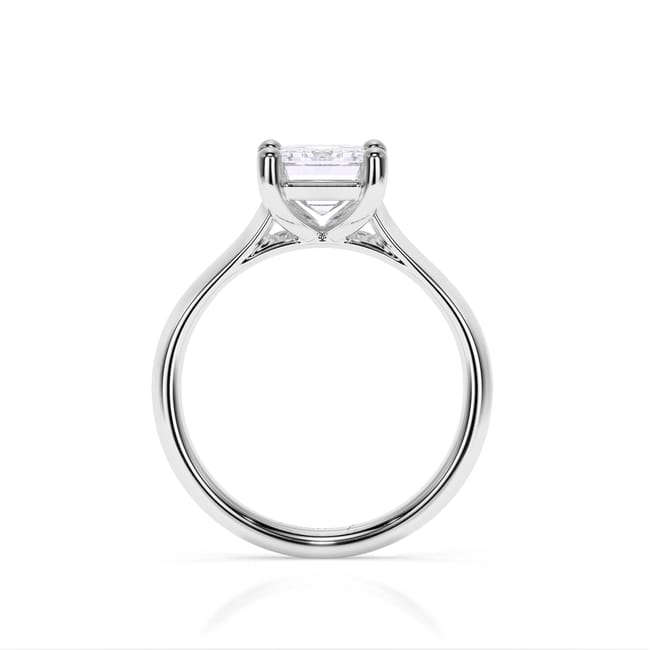 Inel de Logodna Classic Aur Alb 18 KT Emerald Cut LGD 2.00 CT