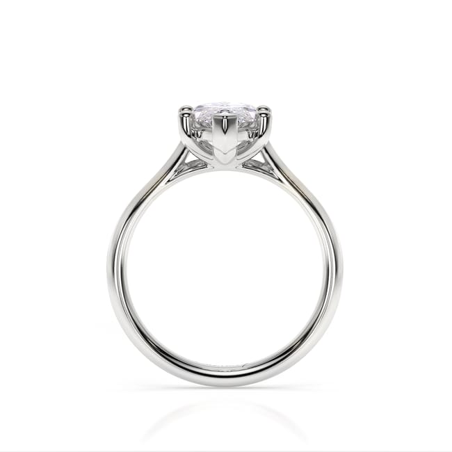 Inel de Logodna Classic Aur Alb 18 KT Marquise Cut LGD 2.00 CT
