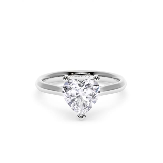 Inel de Logodna Classic Aur Alb 18 KT Heart Cut LGD 2.00 CT