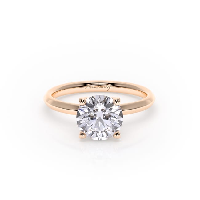 Inel de Logodna Iconic M Aur Roz 18 KT Round Cut LGD 2.00 CT