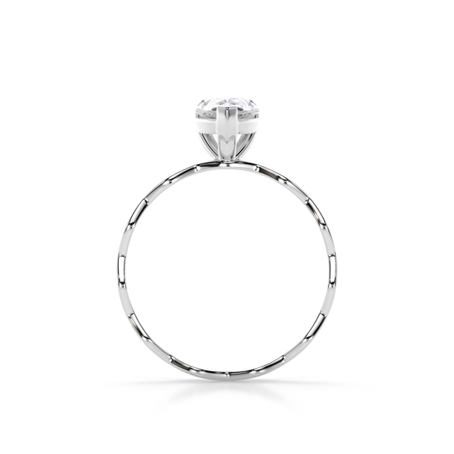 Inel de logodna Infinity Aur Alb 14 KT Pear Cut 1.00 CT LGD