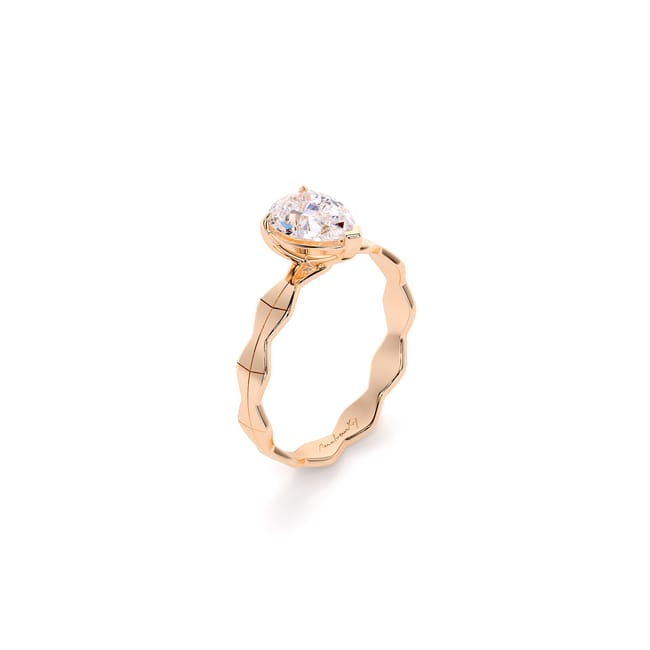 14 KT Rose Gold Infinity Engagement Ring Pear Cut 1.00 CT LGD