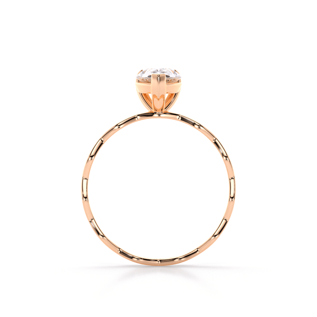 Inel de logodna Infinity Aur Roz 14 KT Pear Cut 1.00 CT LGD