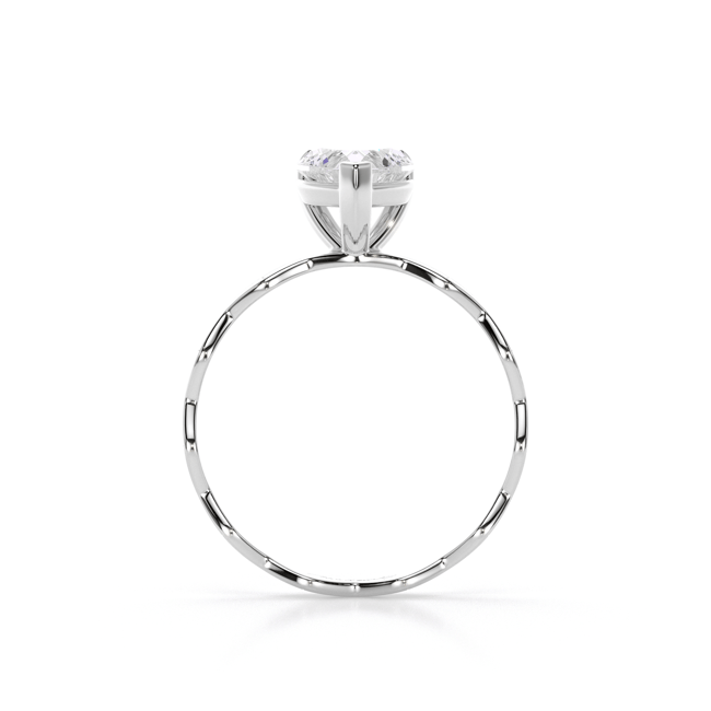Inel de logodna Infinity Aur Alb 14 KT Heart Cut 1.00 CT LGD