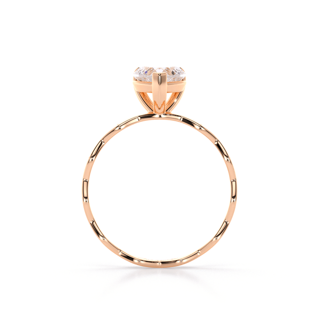 Inel de logodna Infinity Aur Roz 14 KT Heart Cut 1.00 CT LGD