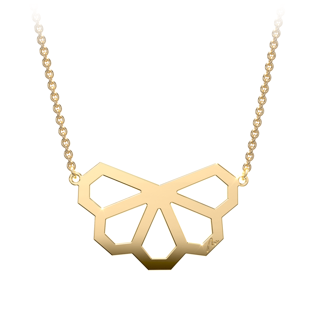 14 KT yellow gold 5 petals Grace necklace