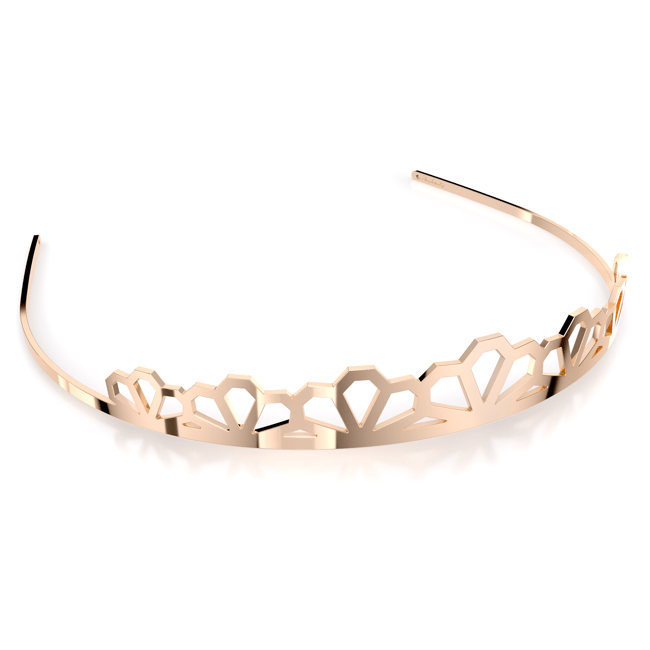 Tiara Grace Flower, din alama placata cu aur roz