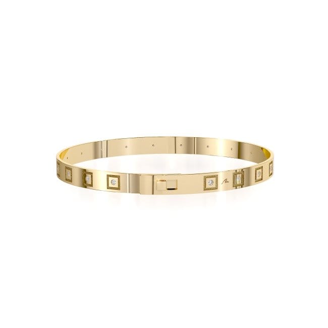 Bratara fixa din aur galben 14 KT, Queen Slim