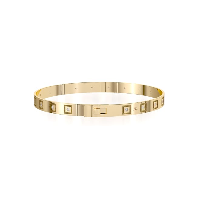 Bratara fixa din aur galben 14 KT, Queen Slim