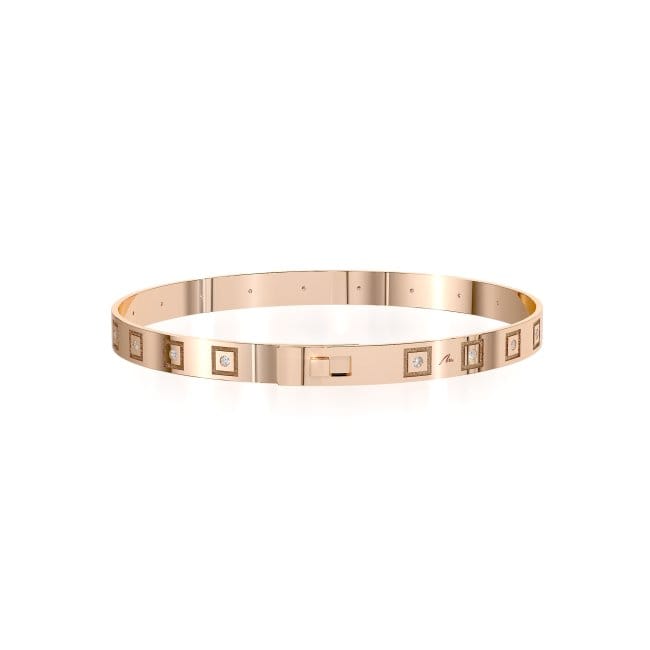 Bratara fixa din aur roz 14 KT, Queen Slim