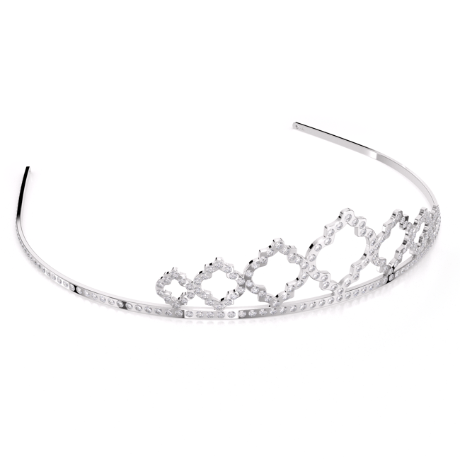 Palladium plated brass and crystals The Heart of Orient Tiara