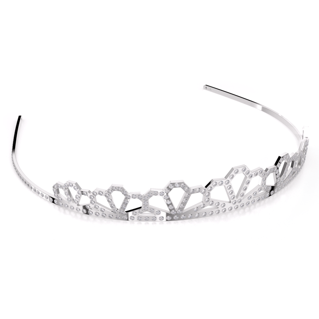 Tiara Grace Flower, din alama placata cu paladiu si cristale