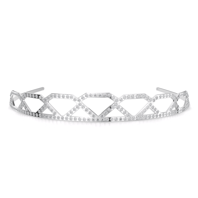Tiara Grace Diamond, din alama placata cu paladiu si cristale