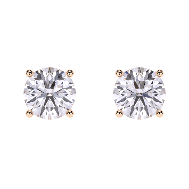 Cercei Studs, cu diamante de laborator de 6.00 CT, din aur roz 18 KT