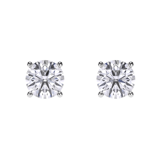 Cercei Studs, cu diamante de laborator 4.00 CT, din aur alb 18 KT