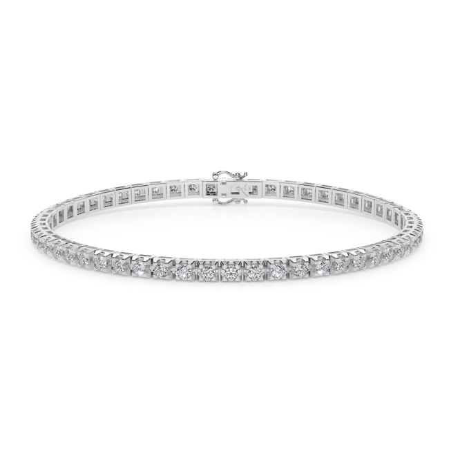 Bratara Tennis, cu diamante de laborator 10.00 CT, din aur alb 18 KT