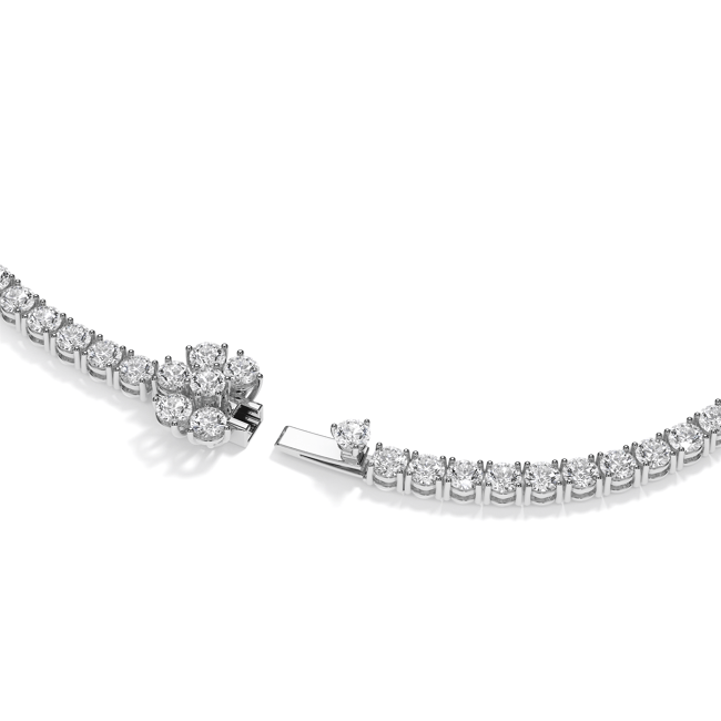 Colier Tennis, cu diamante de laborator 25.12 CT, din aur alb 18 KT