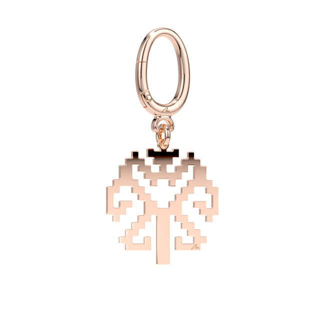Rose gold plated brass Traditional Tree keychain