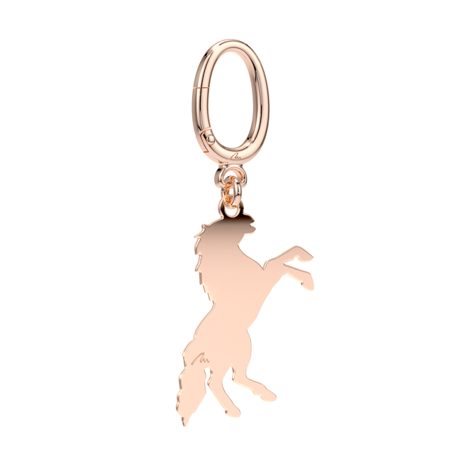 Rose gold plated brass Horse keychain