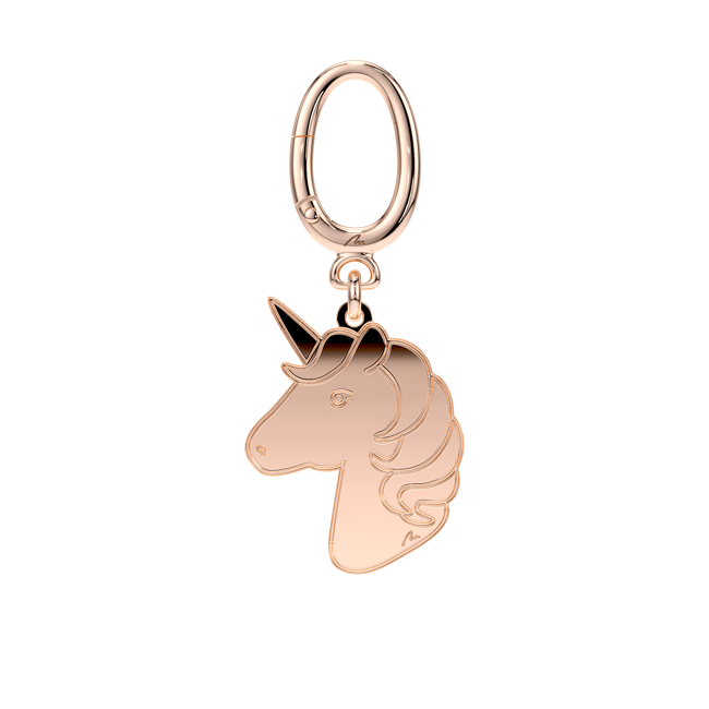 Breloc Unicorn, din alama placata cu aur roz