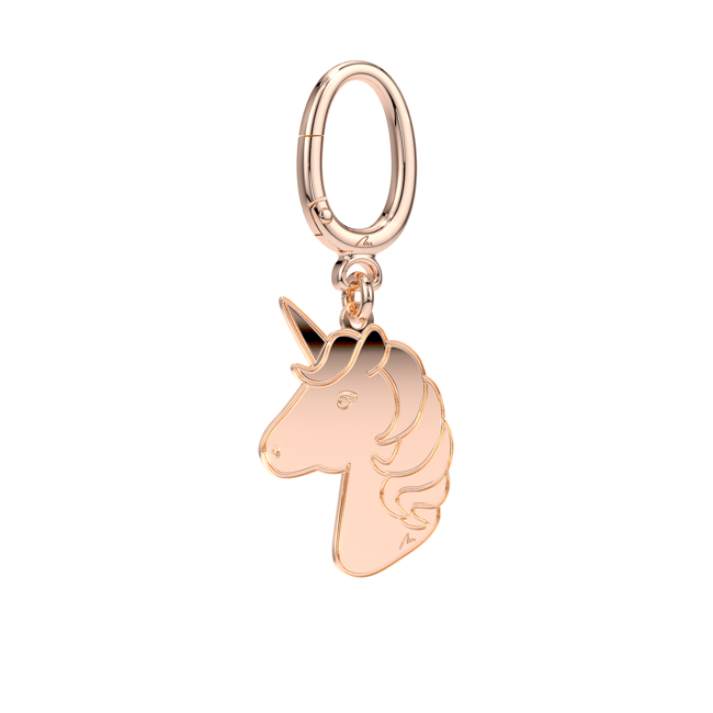 Breloc Unicorn, din alama placata cu aur roz