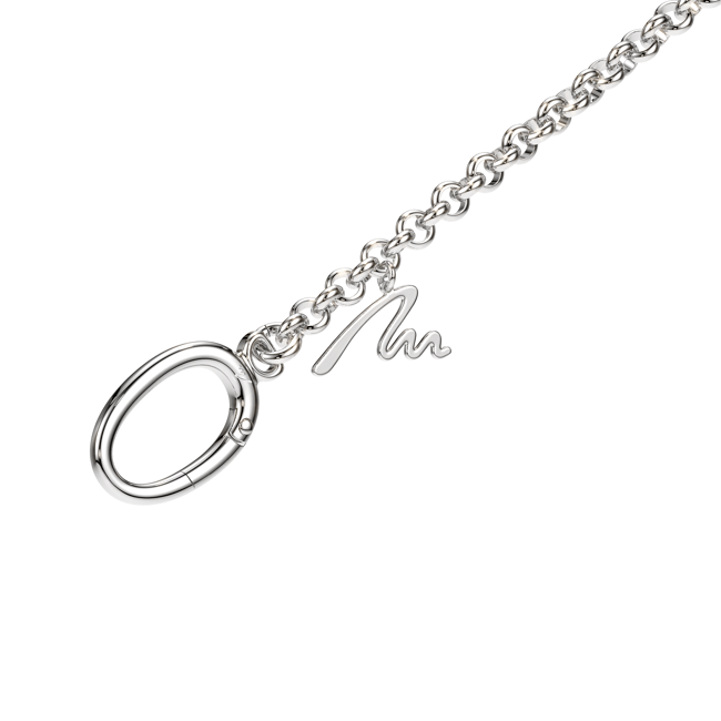 Palladium plated brass M bag chain
