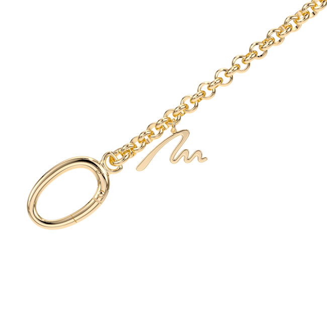 Yellow gold plated brass M bag chain