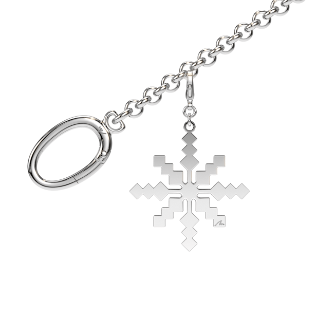 Charm pentru geanta Raza de Lumina, din alama placata cu paladiu