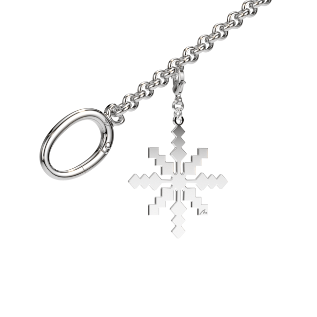 Charm pentru geanta Raza de Lumina, din alama placata cu paladiu