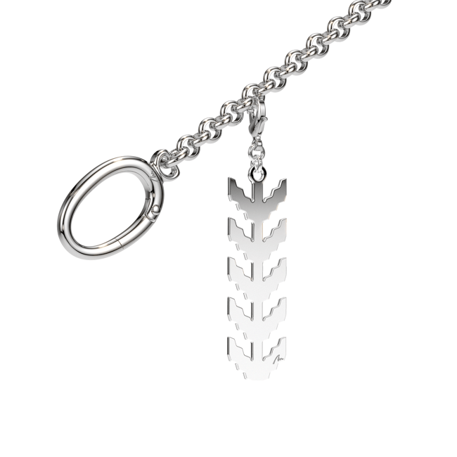 Charm pentru geanta Spic Traditional, din alama placata cu paladiu