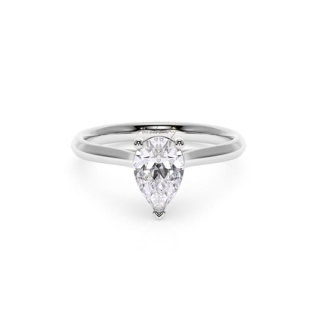 Inel de Logodna Classic Aur Alb 18 KT Pear Cut LGD 1.22 CT FVS1