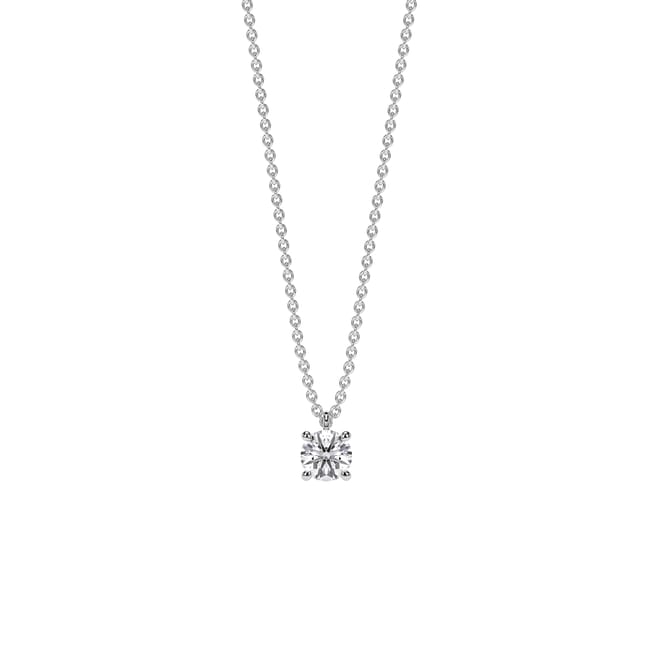 Lantisor Solitaire, cu diamant de laborator 0.51 CT, din aur alb 14 KT