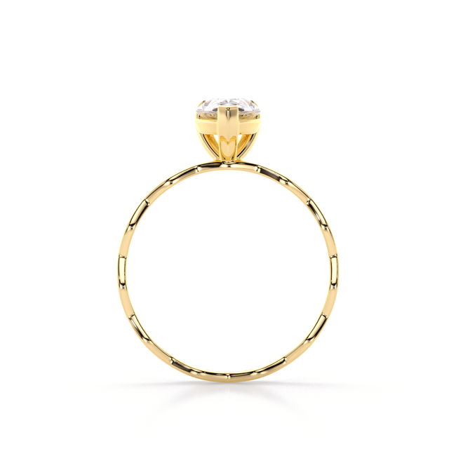 Inel de logodna Infinity Aur Galben 14 KT Pear Cut 1.00 CT LGD