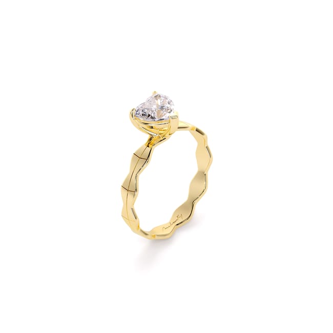 14 KT Yellow Gold Infinity Engagement Ring Heart Cut 1.00 CT LGD