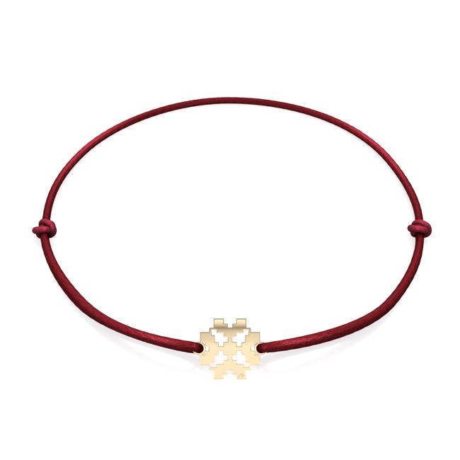 Bratara pe snur Trifoi Traditional, din aur galben 14 KT