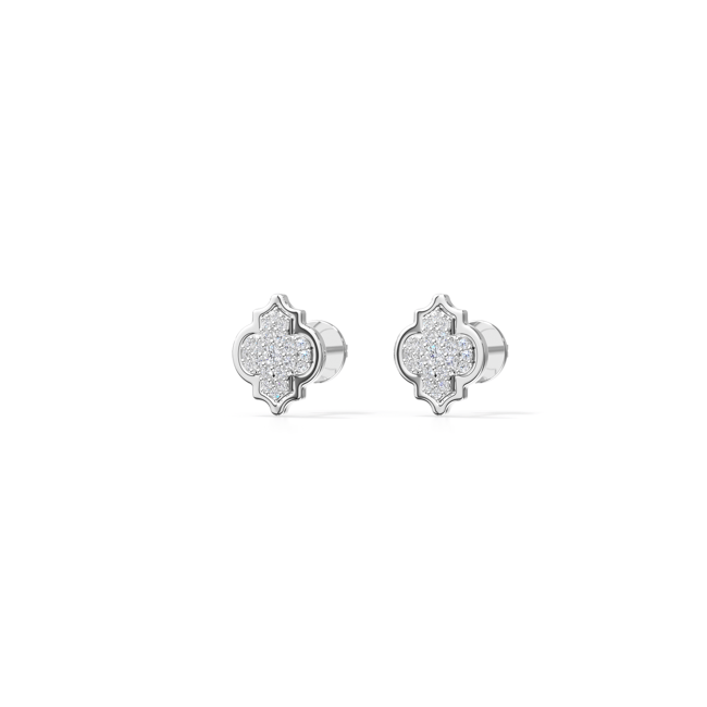 Cercei Alaya S Diamonds, din aur alb 18 KT, cu diamante de laborator 0.24 CT
