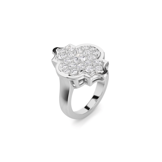 Inel Aman Pinky Diamonds, din aur alb 18 KT, cu diamante de laborator 1.19 CT