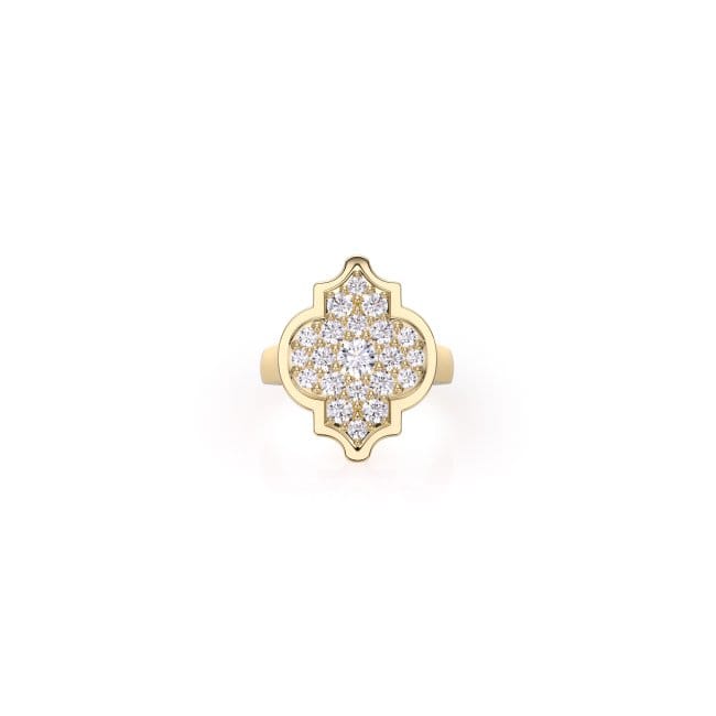 Inel Aman Pinky Diamonds, din aur galben 18 KT, cu diamante de laborator 1.19 CT