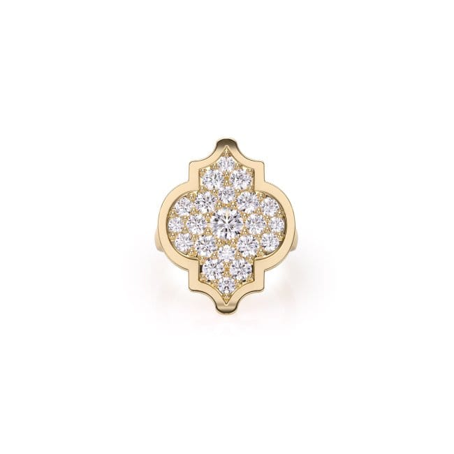 Inel Aman L Diamonds, din aur galben 18 KT, cu diamante de laborator 2.09 CT