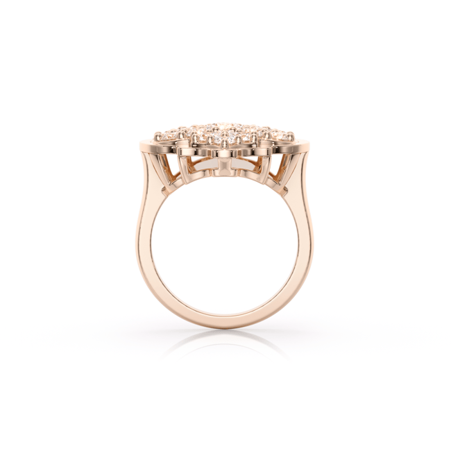 Inel Aman L Diamonds, din aur roz 18 KT, cu diamante de laborator 2.09 CT