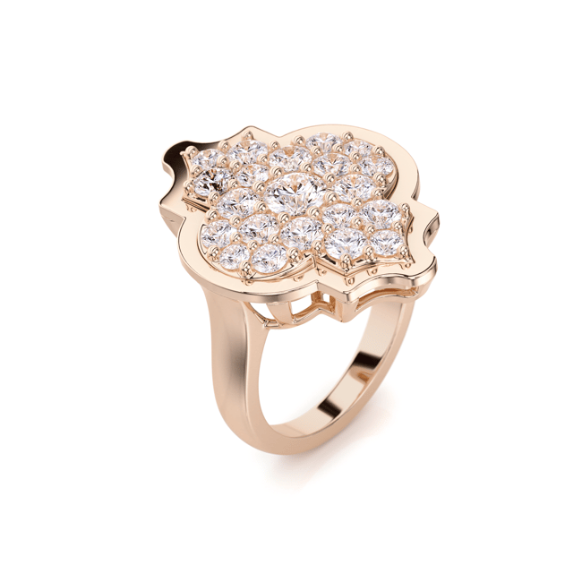 Inel Aman L Diamonds, din aur roz 18 KT, cu diamante de laborator 2.09 CT