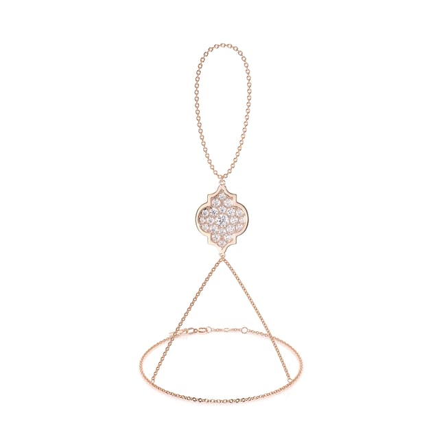 Bratara cu inel, aur roz 18 KT, diamante de laborator 1.18 CT, Amina Diamonds