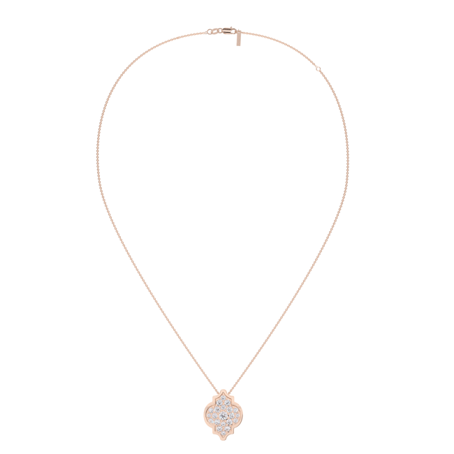 Lantisor Alaya L Diamonds, din aur roz 18 KT, cu diamante de laborator 2.10 CT