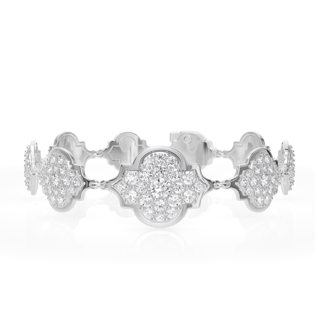 Bratara Aman Diamonds, din aur alb 18 KT, cu diamante de laborator 5.40 CT