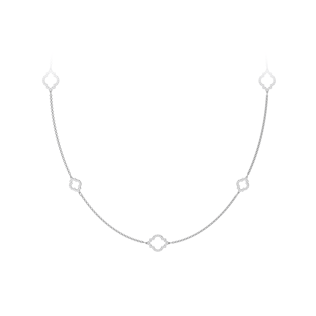 Lantisor Amina Diamonds, din aur alb 18 KT, cu diamante de laborator 6.38 CT