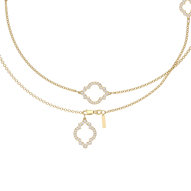 Lantisor Amina Diamonds, din aur galben 18 KT, cu diamante de laborator 6.38 CT