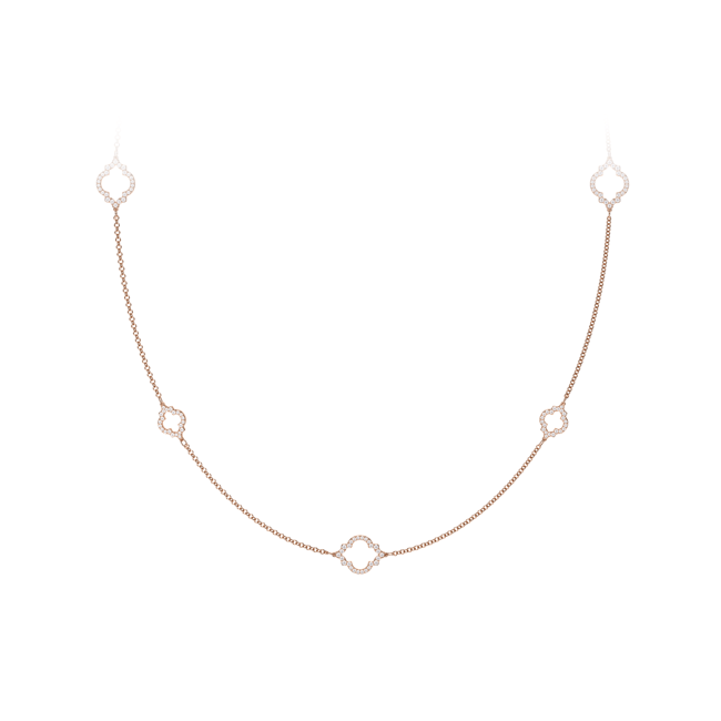 Lantisor Amina Diamonds, din aur roz 18 KT, cu diamante de laborator 6.38 CT