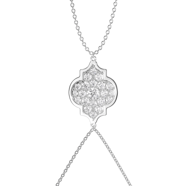 Bratara cu inel, aur alb 14 KT, diamante de laborator 1.18 CT, Amina Diamonds