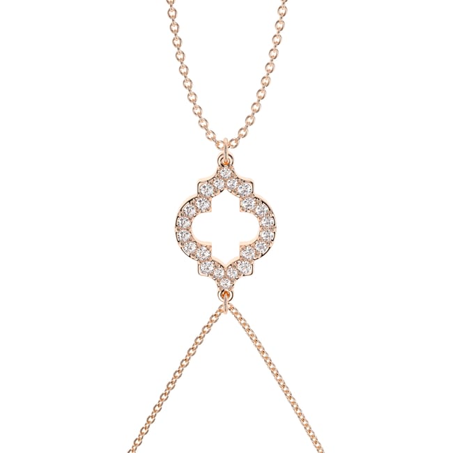 Bratara cu inel, aur roz 18 KT, diamante de laborator 0.60 CT, Amina Diamonds